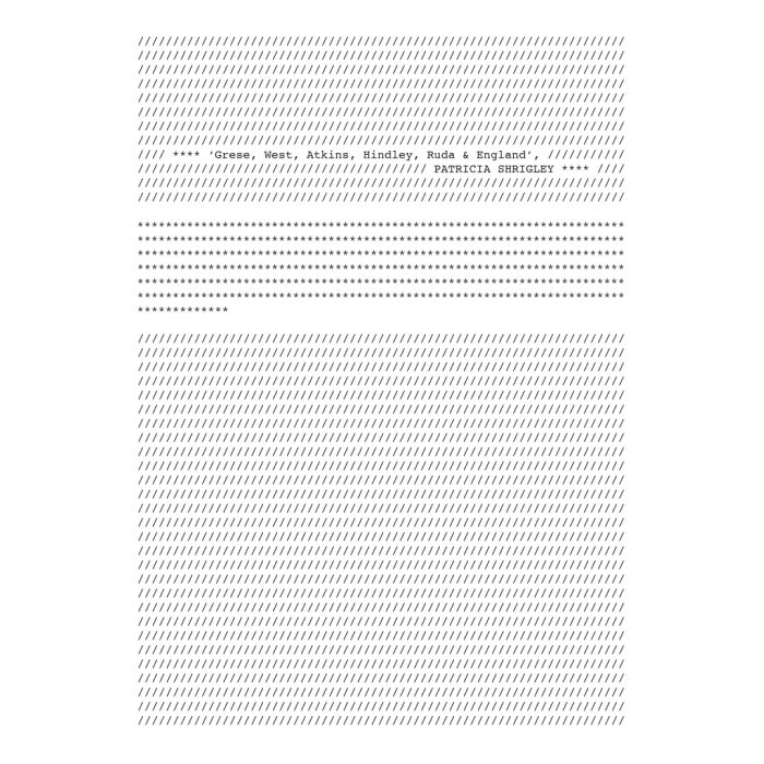 Grese, West, Atkins, Hindley, Ruda & England: Patricia