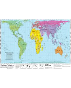 WorldView Peters Map - LAMINATED